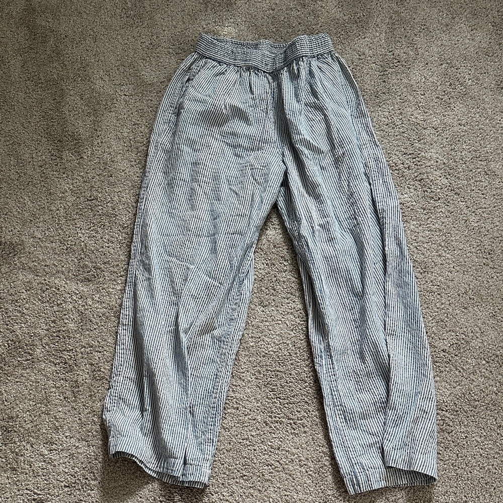 Striped Searsucker Blue and White Pants